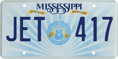 MS license plate JET417