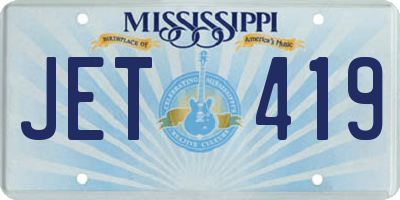 MS license plate JET419