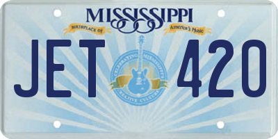 MS license plate JET420