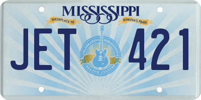 MS license plate JET421
