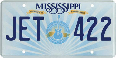 MS license plate JET422
