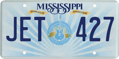MS license plate JET427
