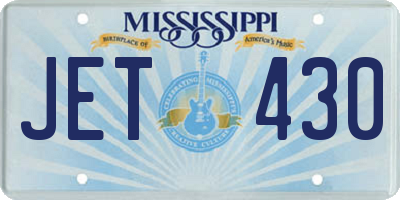 MS license plate JET430