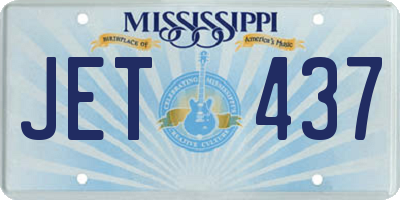 MS license plate JET437