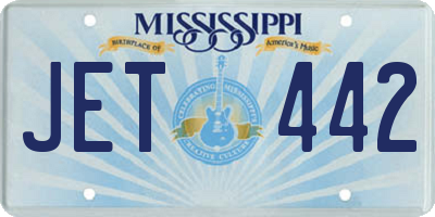 MS license plate JET442