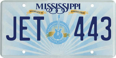 MS license plate JET443