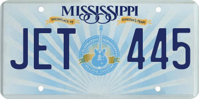 MS license plate JET445