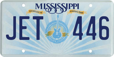MS license plate JET446