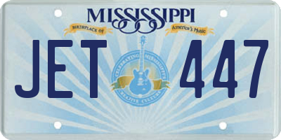 MS license plate JET447