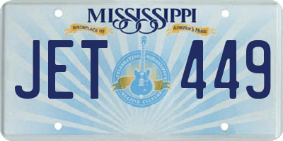 MS license plate JET449