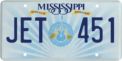 MS license plate JET451