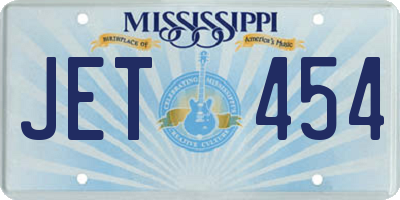 MS license plate JET454