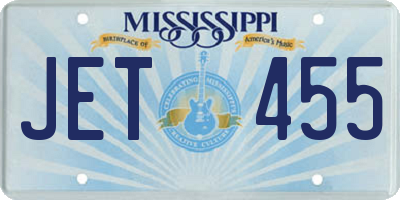 MS license plate JET455