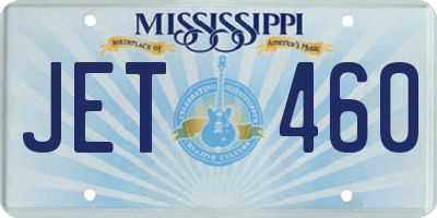 MS license plate JET460