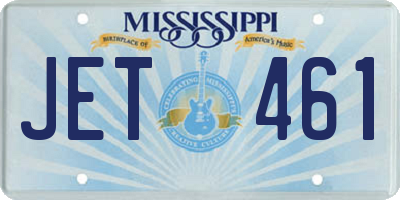 MS license plate JET461