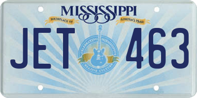 MS license plate JET463