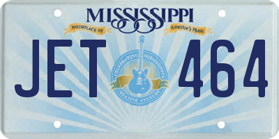 MS license plate JET464