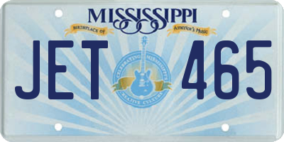 MS license plate JET465