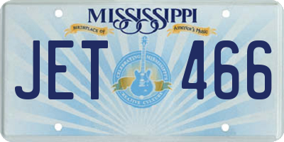 MS license plate JET466