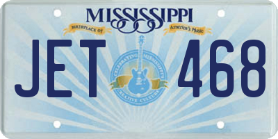 MS license plate JET468