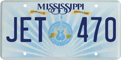 MS license plate JET470