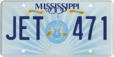 MS license plate JET471