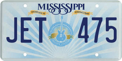 MS license plate JET475