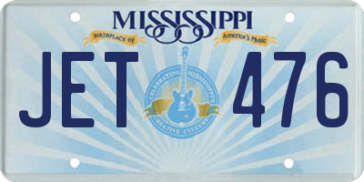 MS license plate JET476