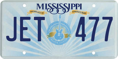 MS license plate JET477