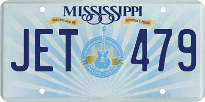 MS license plate JET479