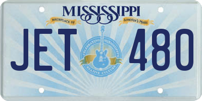 MS license plate JET480