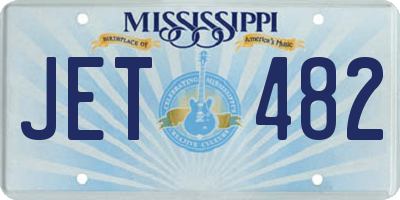 MS license plate JET482