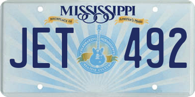 MS license plate JET492