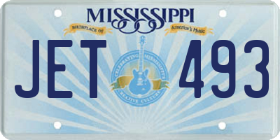 MS license plate JET493