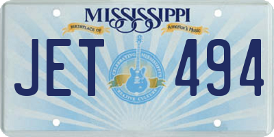 MS license plate JET494