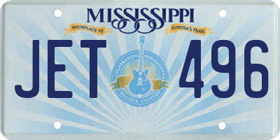 MS license plate JET496