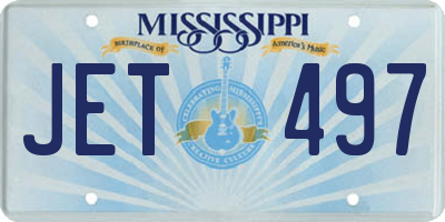 MS license plate JET497