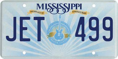 MS license plate JET499
