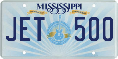 MS license plate JET500