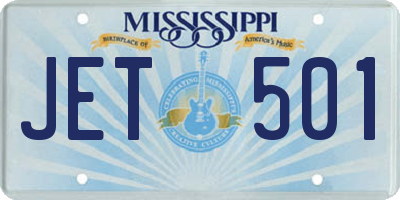 MS license plate JET501