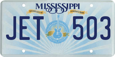 MS license plate JET503