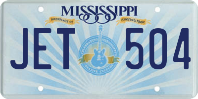 MS license plate JET504