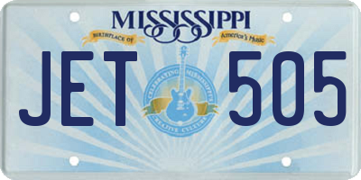 MS license plate JET505