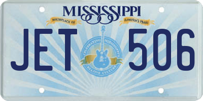 MS license plate JET506