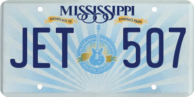 MS license plate JET507
