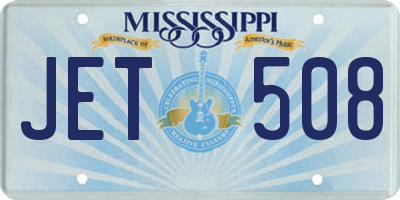 MS license plate JET508