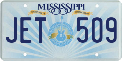 MS license plate JET509