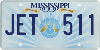 MS license plate JET511