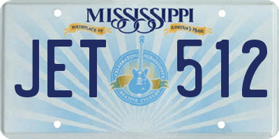 MS license plate JET512