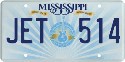 MS license plate JET514